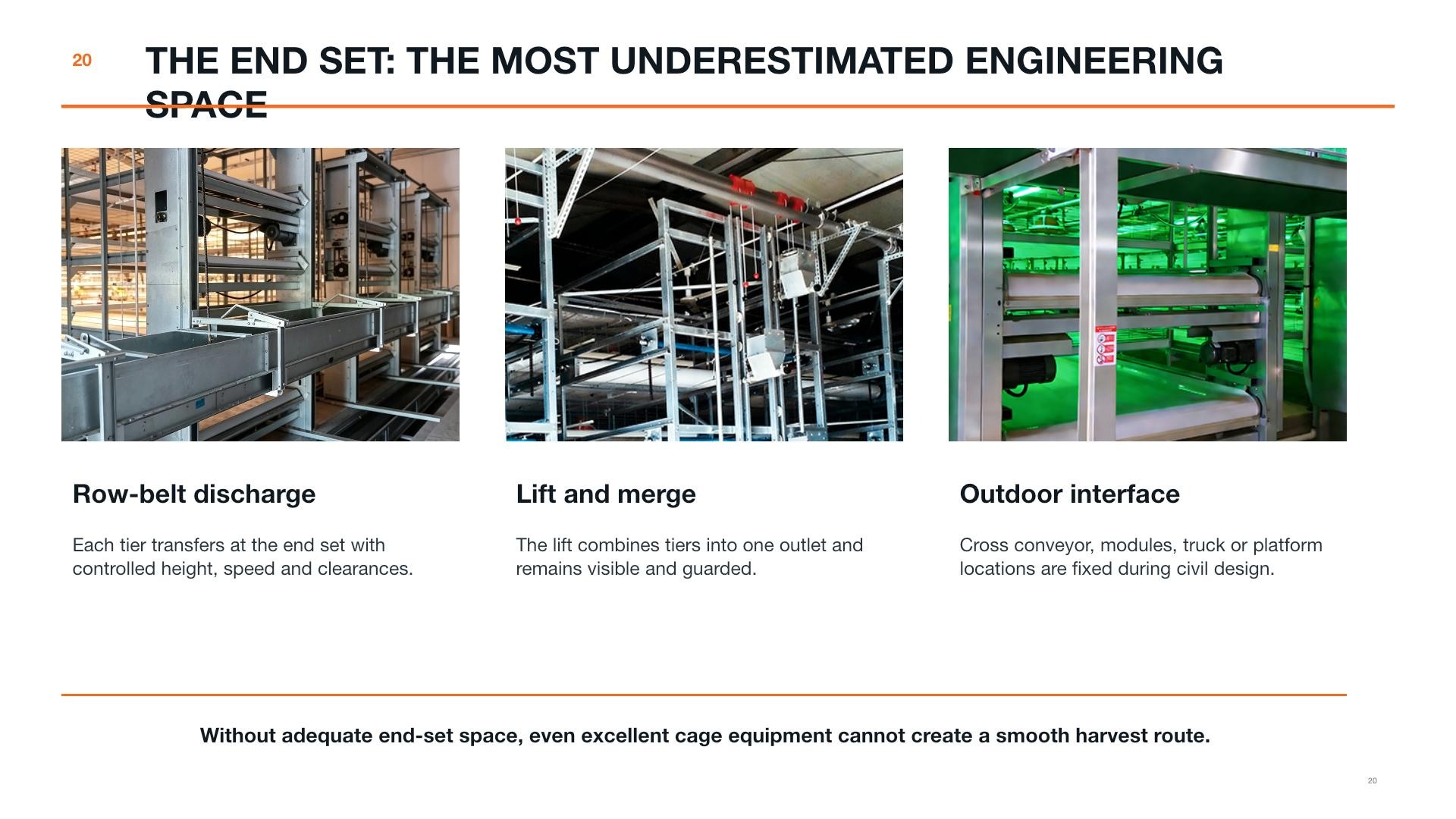 Conveyor, lift and outdoor interface