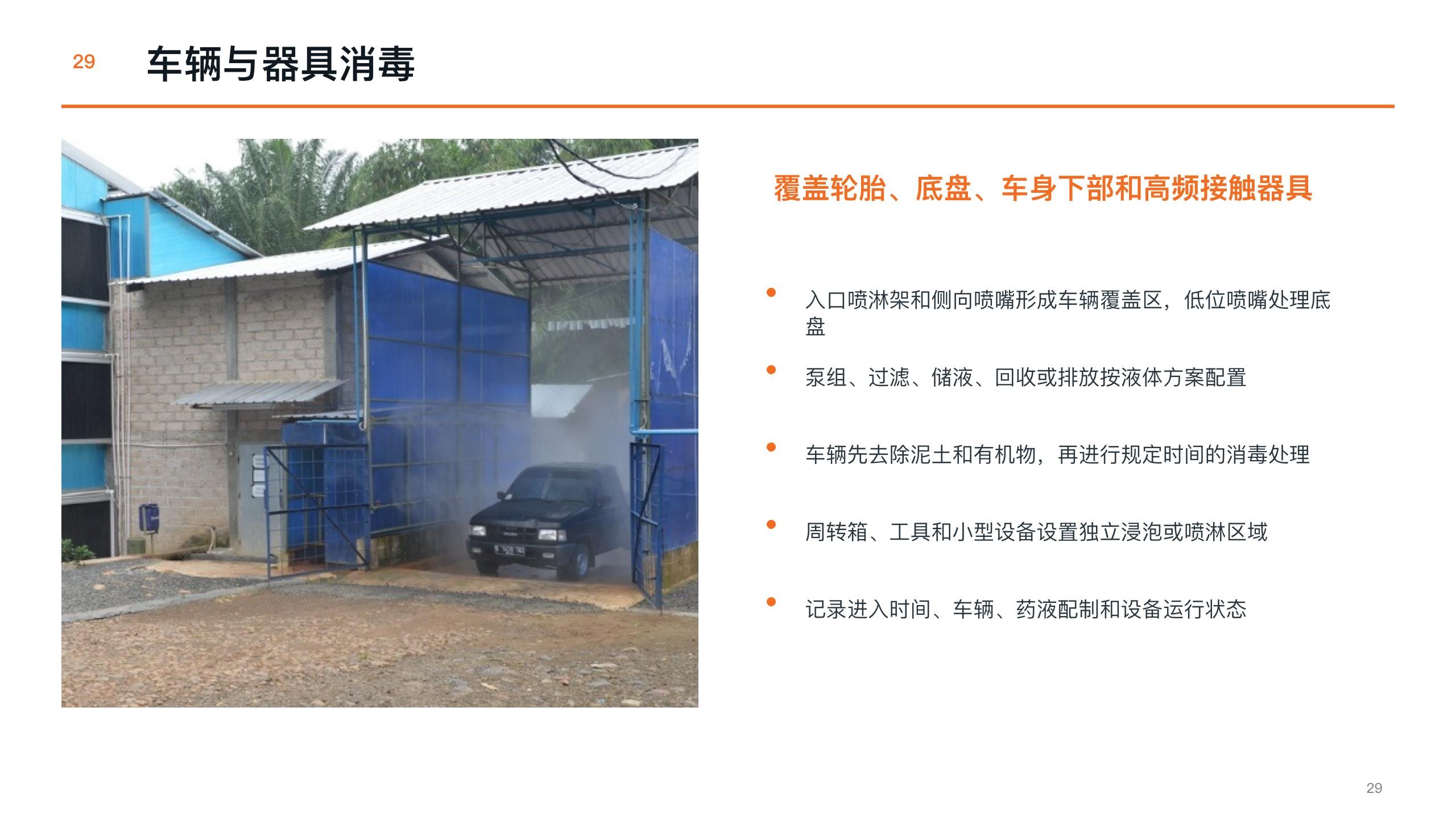 Vehicle washing and disinfection route